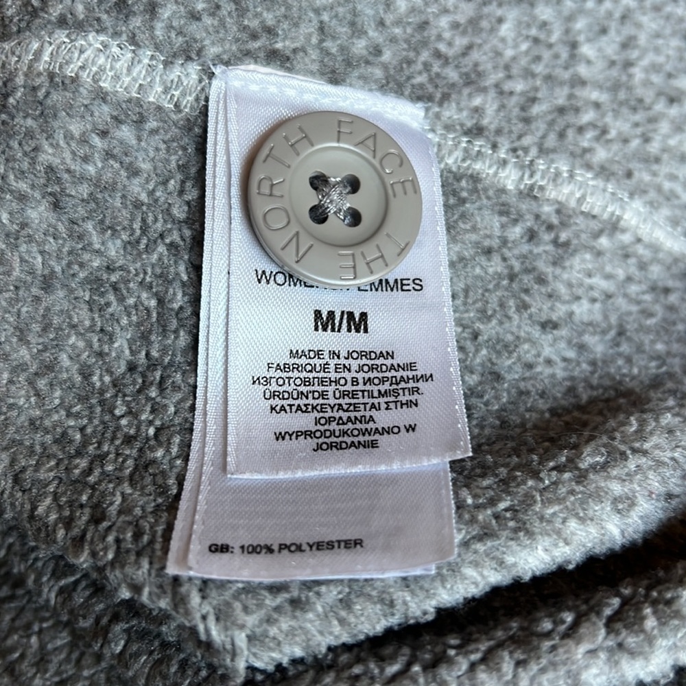 Gray The North Face hooded sweater, pull over. Size Medium. - Picture 5 of 5